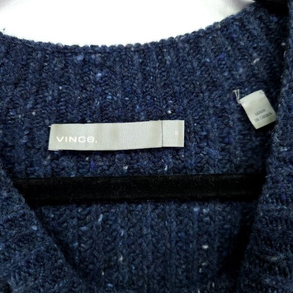 Vince Wool Alpaca Sweater Women's Medium Ribbed Chunky Speckled Knit - Picture 7 of 12